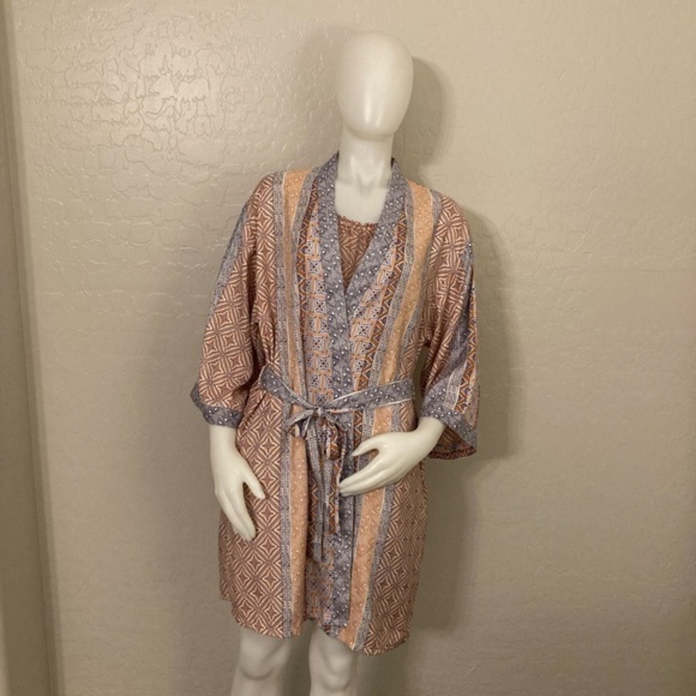 Vintage Oscar De La Renta Pink Label Robe/Nightgown Set S/M